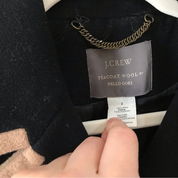 Excellent J. Crew Nello Gori Black wool Peacoat - Picture 4 of 4